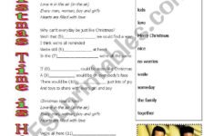 Christmas Time Is Here" Song Listening Activity Sheet With Answer regarding Sing A Song Of Christmas Worksheet Answers