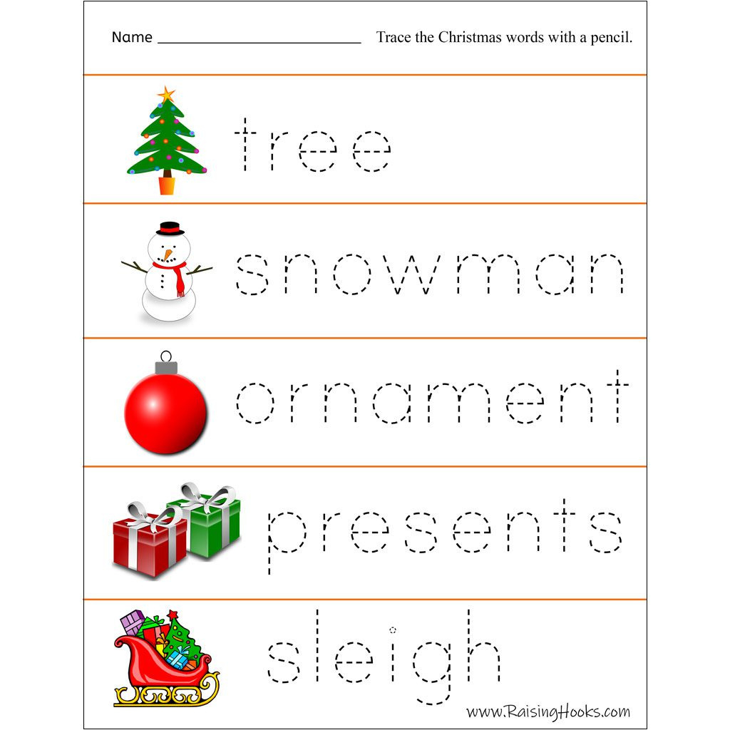 Christmas Tracing Worksheets - Raising Hooks for Preschool Christmas Tracing Worksheets