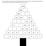 Christmas Tree Addition Puzzle Worksheets [Free Pdf] For Writing Linear Equations Worksheet Christmas Tree Answer Key