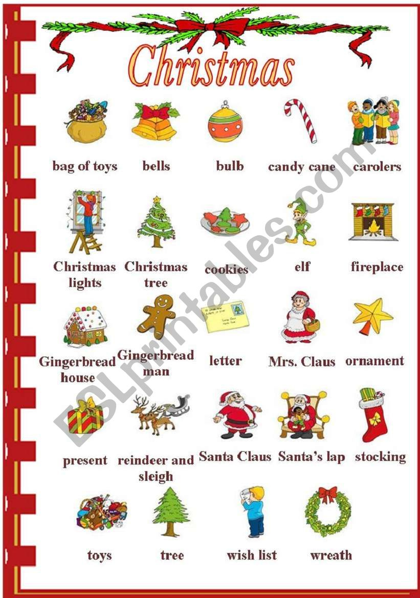 Christmas Vocabulary - Esl Worksheetvanda51 regarding German Christmas Vocabulary Worksheet