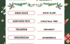 Christmas Word Scramble Free Printable With Answer Key in Super Teacher Worksheets Scrambled Christmas Answers