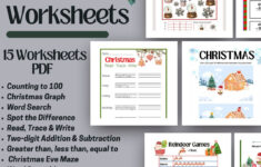 Christmas Worksheets Second Grade, Homeschool, Printable, Winter, Learning,  Math, Reading, Counting, Writing, Workbook, Homeschool Curricula - Etsy regarding Second Grade Christmas Worksheets