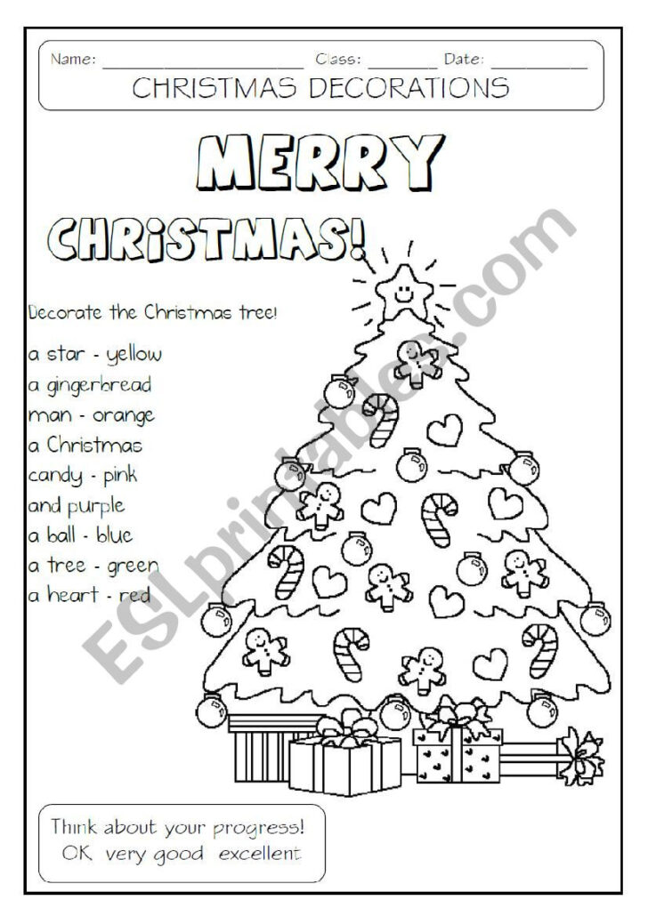 Decorate a Christmas Tree Worksheet