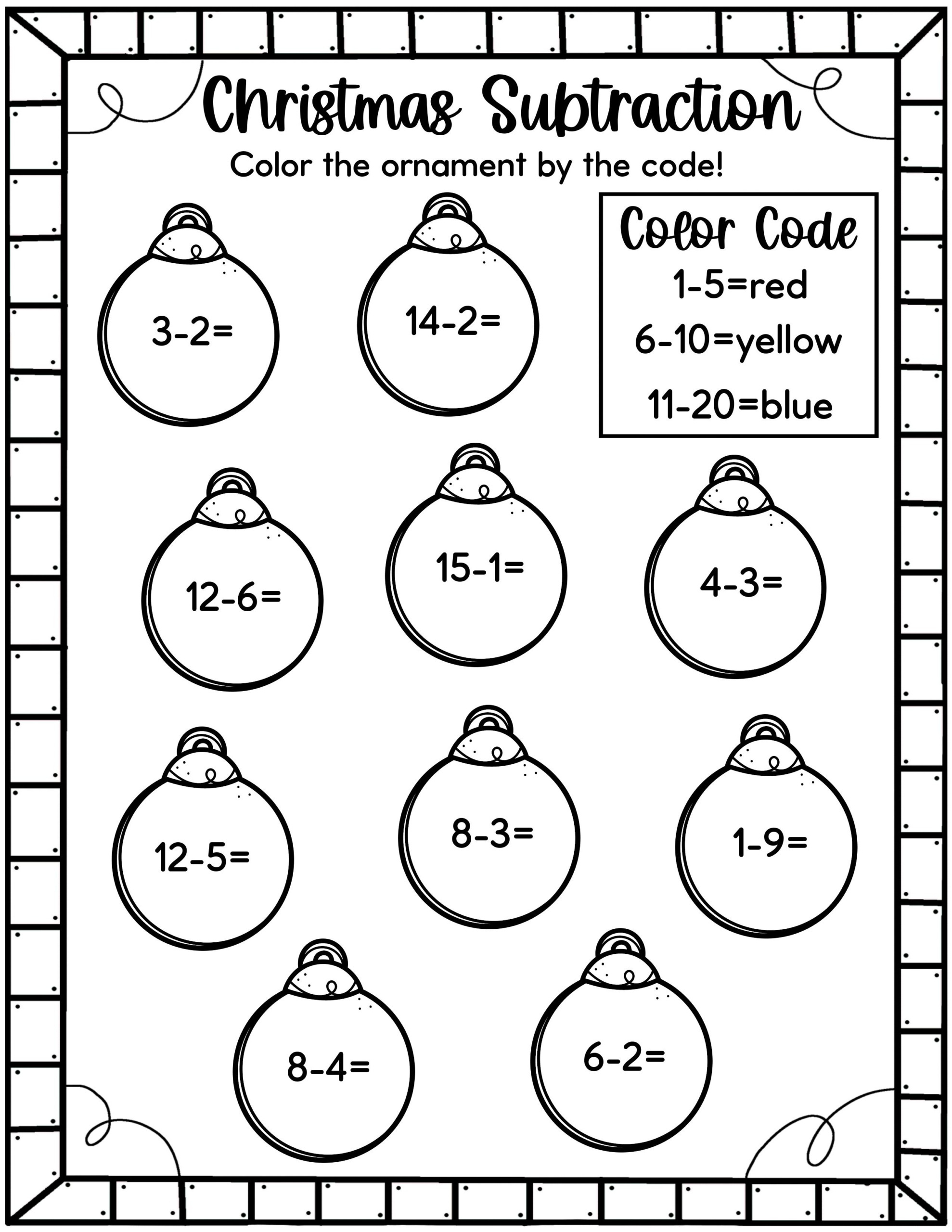 Easy Christmas Math Worksheets - Free! - Kids Activity Zone for First Grade Christmas Math Worksheets