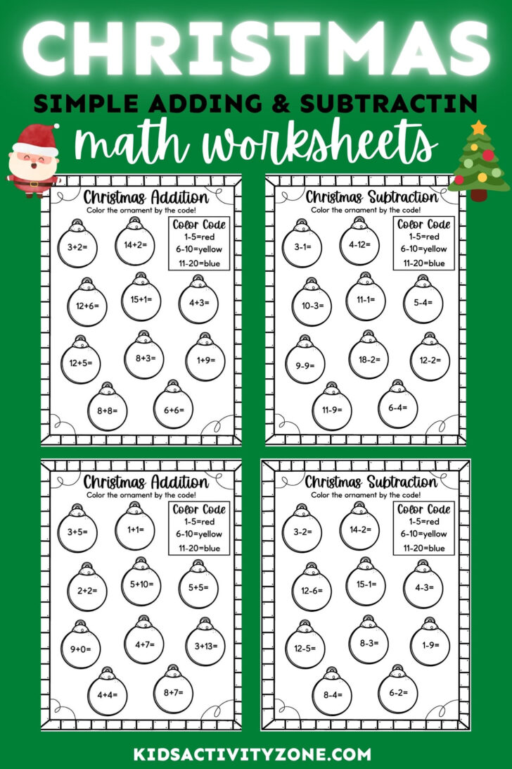 Free Printable Christmas Math Worksheets For 1st Grade