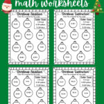 Easy Christmas Math Worksheets   Free!   Kids Activity Zone Inside Subtraction Christmas Worksheets