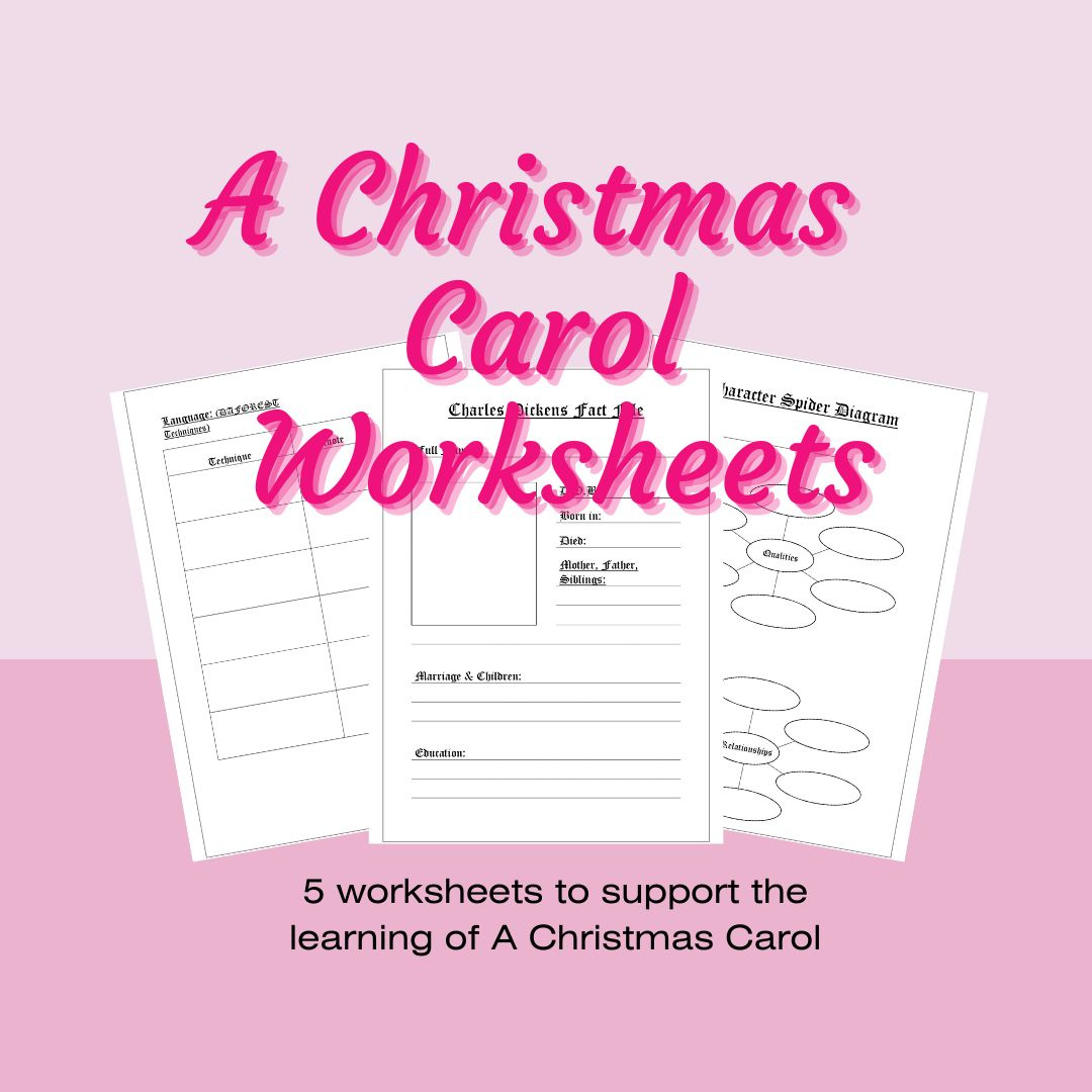 English Literature A Christmas Carol Worksheets inside Worksheets For a Christmas Carol by Charles Dickens