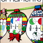 Fractions Christmas Holiday Ornaments Activities With Multiplying Fractions Christmas Worksheet