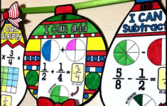 Fractions Christmas Holiday Ornaments Activities with Multiplying Fractions Christmas Worksheet