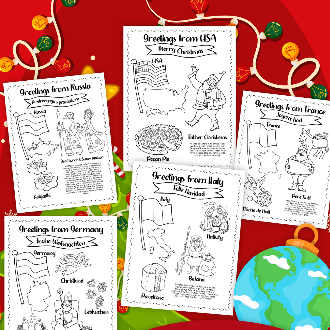 Free Christmas Around The World Worksheets (20 Pages!) Story for Free Printable Christmas Around The World Worksheets