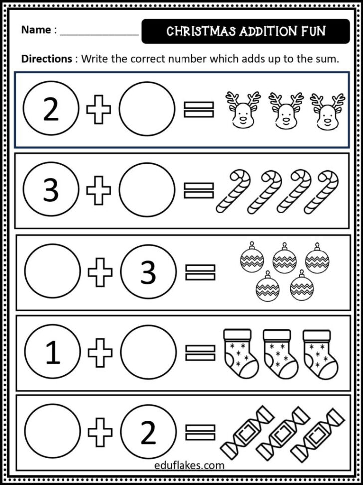 Free Christmas Addition Worksheets