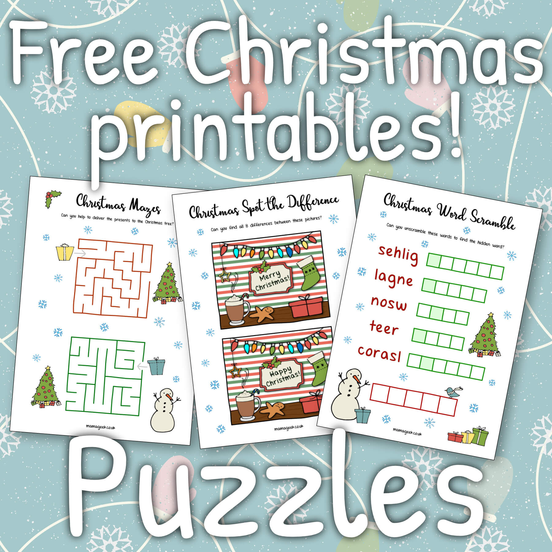 Free Christmas Printables – Puzzles | Mama Geek intended for Free Christmas Puzzle Worksheets