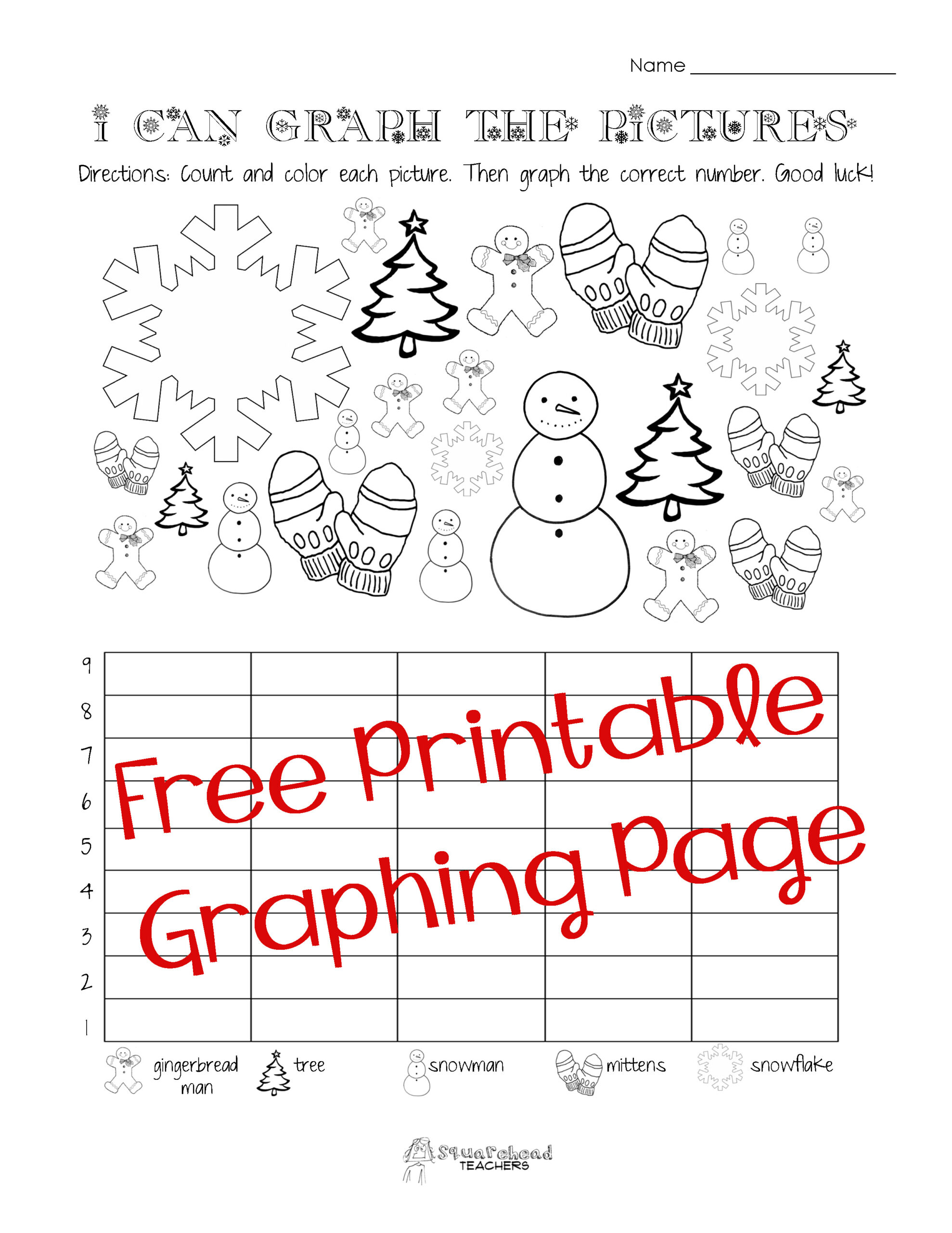 Free Christmas/Winter Graphing Worksheet (Kindergarten, First with regard to Free Christmas Graphing Worksheets