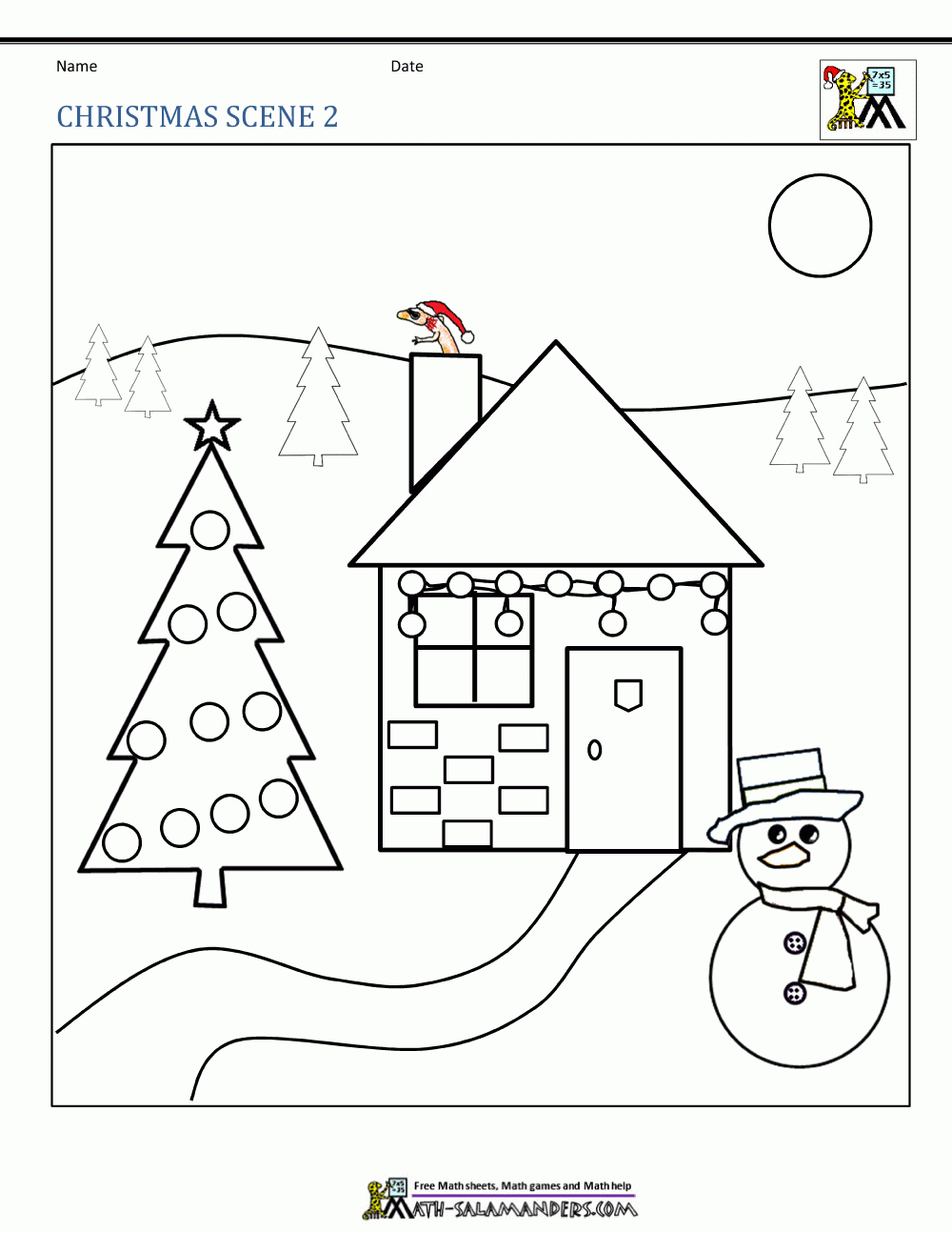 Free Christmas Worksheets For Kids for Free Christmas Math Coloring Worksheets