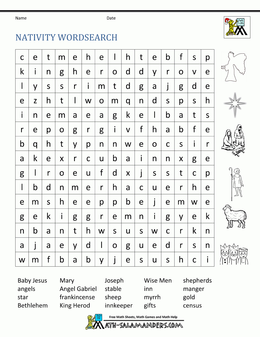 Free Christmas Worksheets For Kids in Free Printable Christmas Worksheets For Middle School