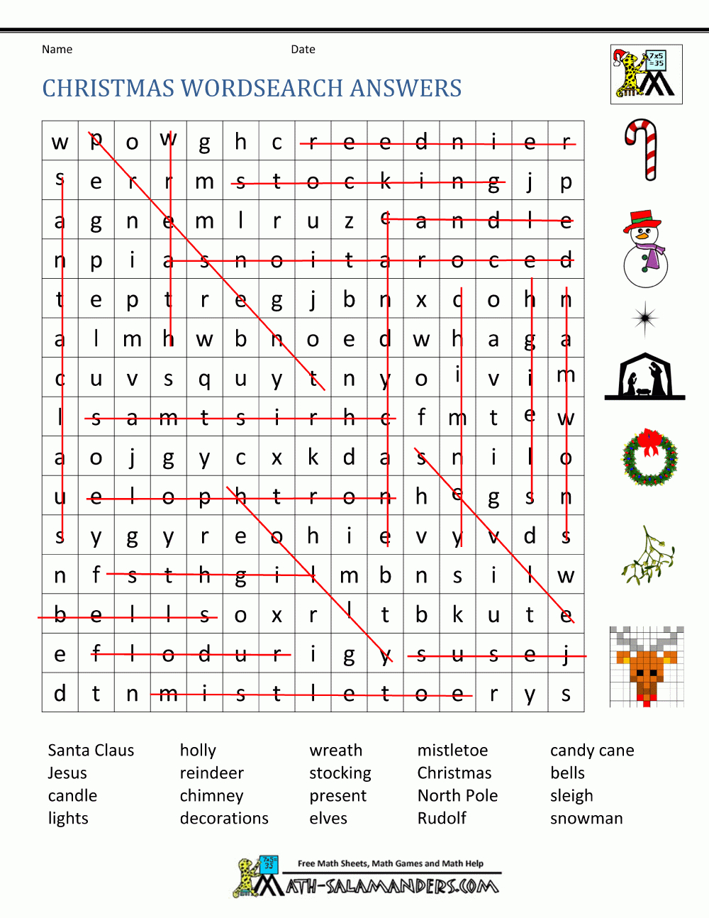 Free Christmas Worksheets For Kids with regard to Super Teacher Worksheets Merry Christmas Word Search Answers