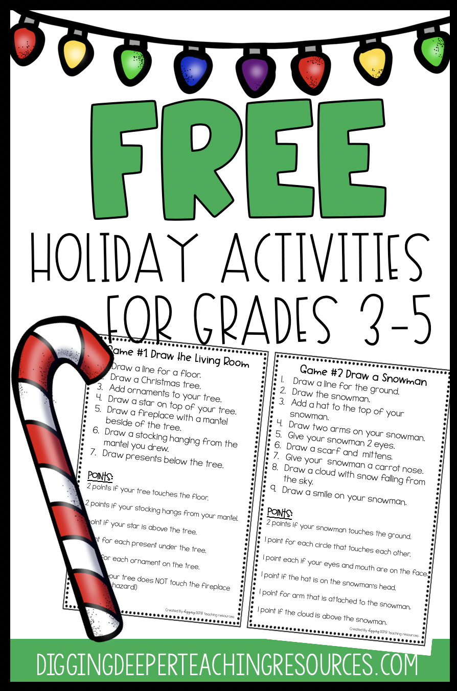 Free Holiday Activities For Students In Grades 3-5 - throughout Fun Christmas Worksheets For 3Rd Grade