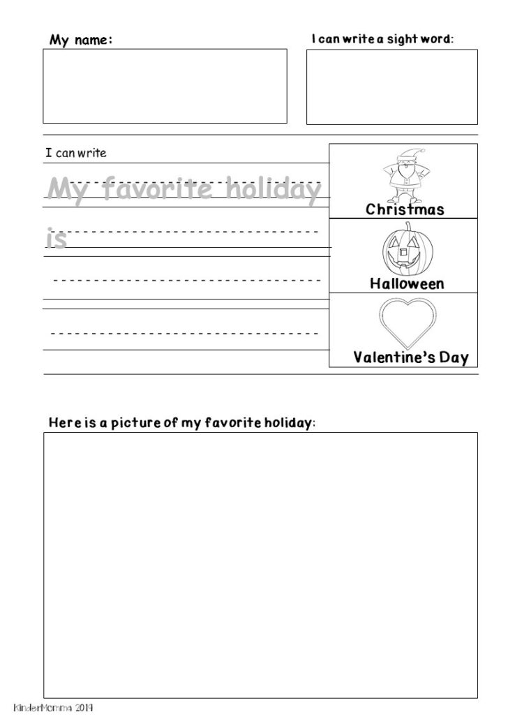 Free Printable Christmas Writing Worksheets