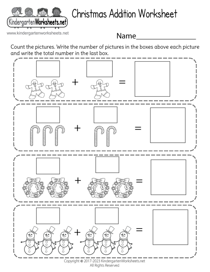 Kindergarten Christmas Math Worksheets Free