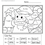 Free Printable Christmas Coloraddition Worksheet Intended For Free Christmas Addition Worksheets