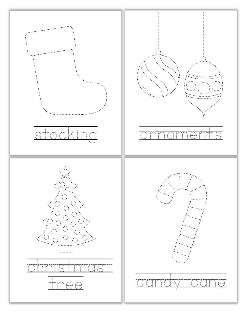 Free Printable Christmas Tracing Worksheets For Kids - The Craft pertaining to Free Christmas Tracing Worksheets