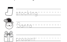 Free Printable Christmas Writing Worksheet For Preschool intended for Handwriting Christmas Worksheet