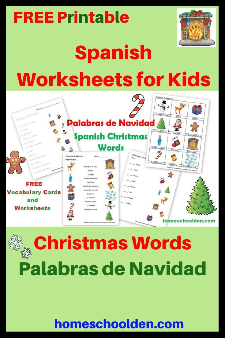 Free Spanish Worksheets: Christmas Words – Palabras De Navidad within Spanish Christmas Vocabulary Worksheets