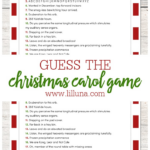 Guess The Christmas Carol Game Intended For Guess The Christmas Carol Worksheet Answers