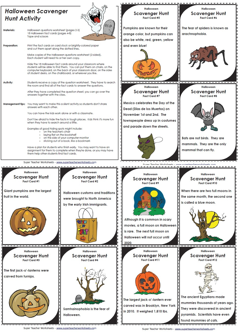 Halloween Scavenger Hunt in Super Teacher Worksheets Christmas Scavenger Hunt