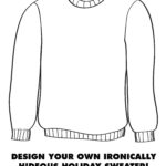 Holiday Sweater Coloring Page Sketch Coloring Page Intended For Design Your Own Christmas Sweater Worksheet