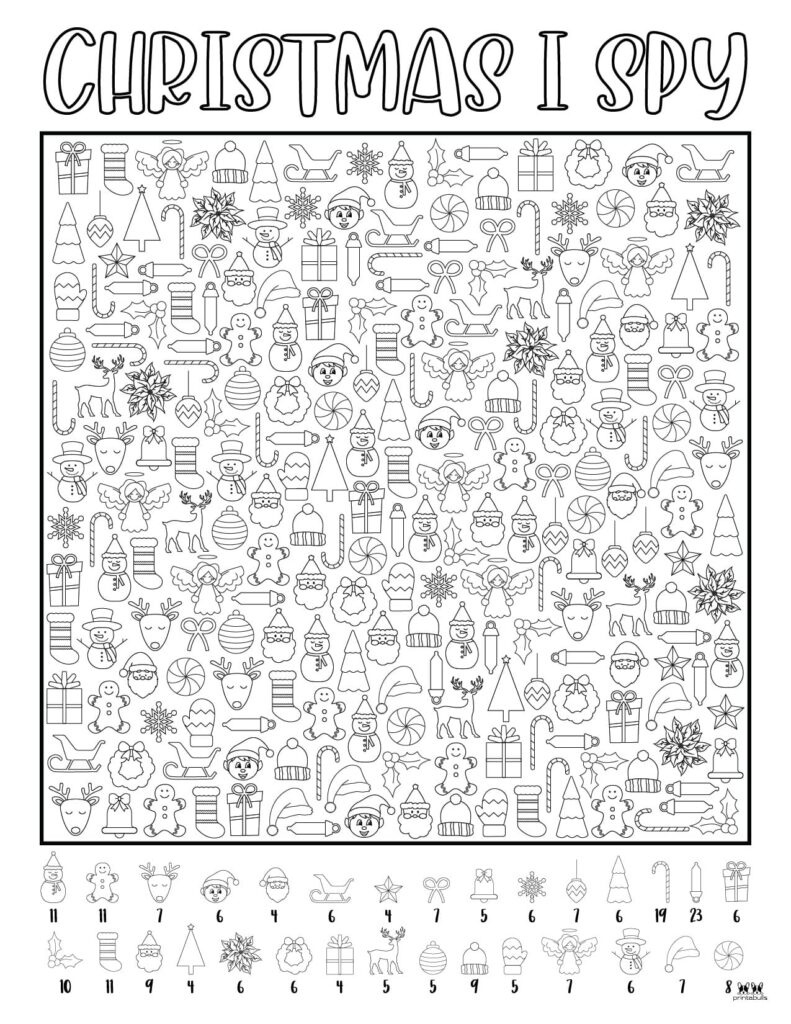 I Spy Refix Christmas A within I Spy Christmas Worksheet