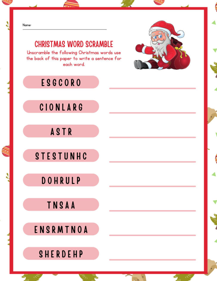 Scrambled Christmas Super Teacher Worksheets