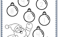 Kindergarten Christmas Free Worksheet Count And Trace Printable in Fun Christmas Worksheets For Kindergarten