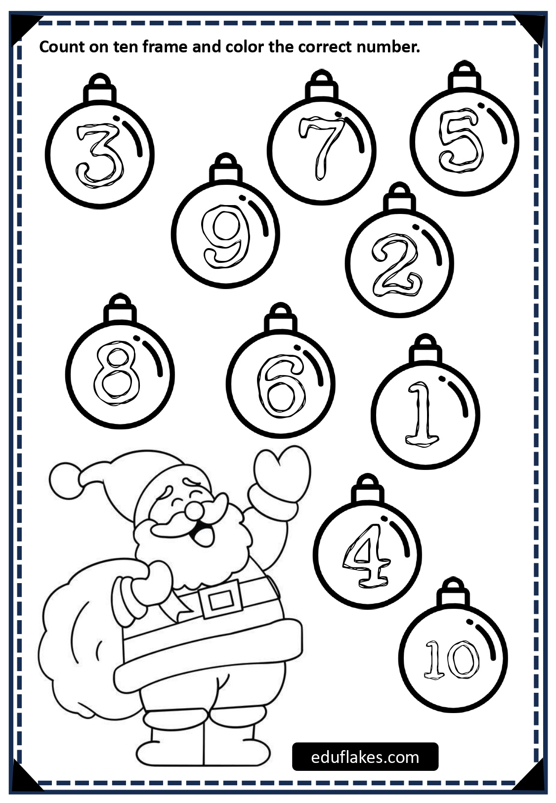 Kindergarten Christmas Free Worksheet Count And Trace Printable pertaining to Free Printable Christmas Counting Worksheets