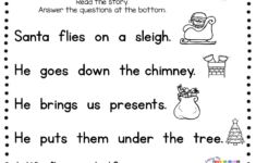 Kindergarten Christmas Reading Passage With Comprehension Questions in Kindergarten Christmas Reading Worksheets