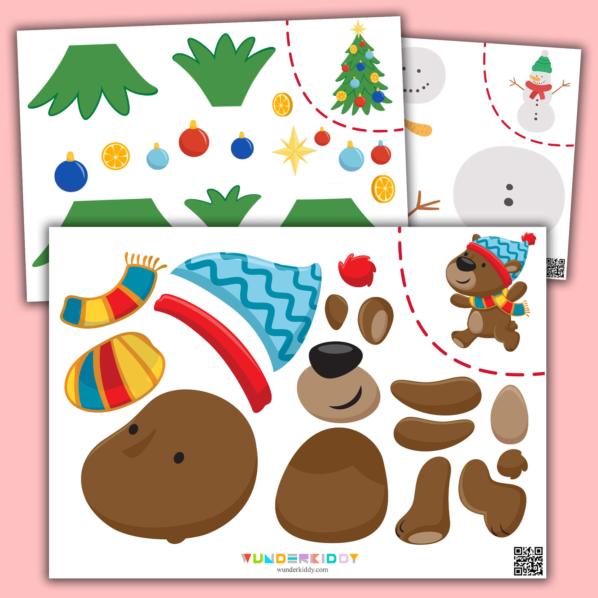 Kostenlose Schablonen Zur Erstellung Von Weihnachtsdekorationen for Free Printable Cut and Paste Christmas Worksheets