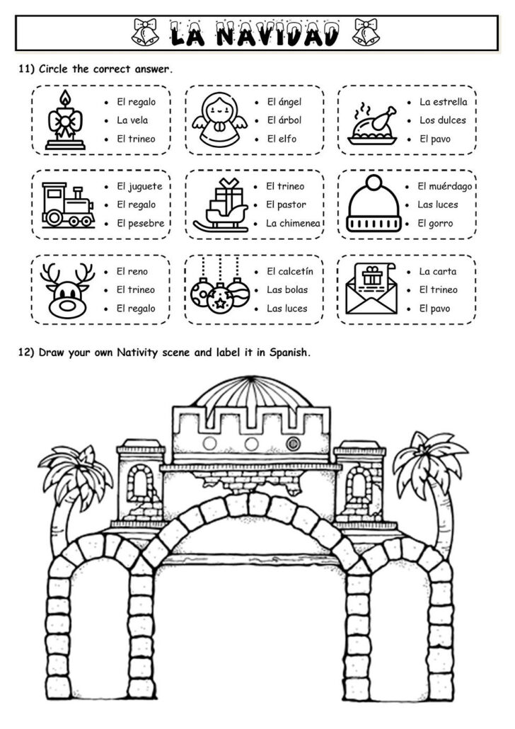 Spanish Christmas Activities Worksheets