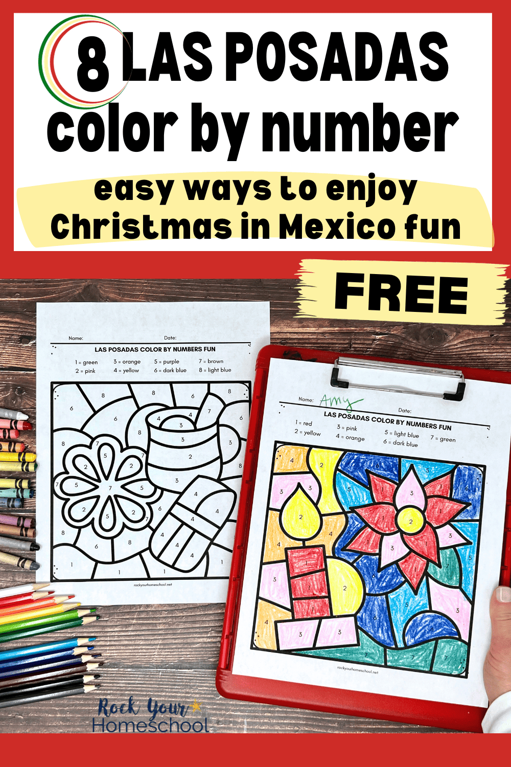 Las Posadas Colornumber For Christmas In Mexico(8 Free) pertaining to Las Posadas Christmas in Mexico Worksheet