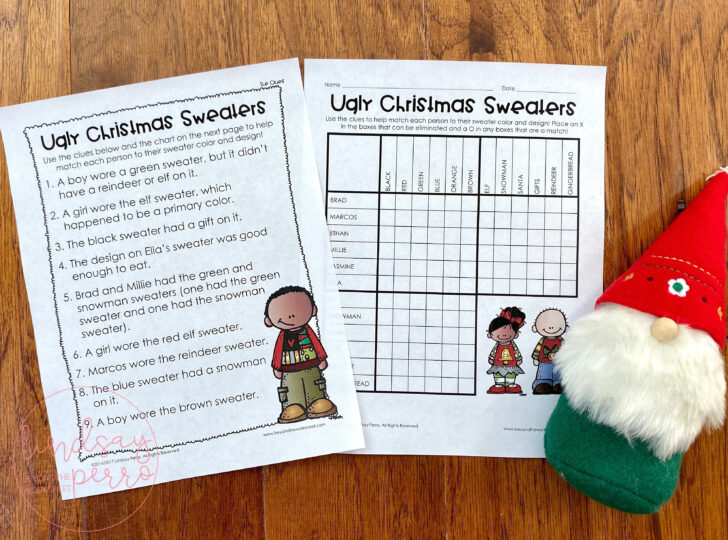 Ugly Christmas Sweater Math Worksheet Answers