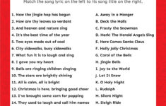 Match The Christmas Carol Game (Free Printable!) - Play Party Plan for First Letter of Christmas Carols Worksheet