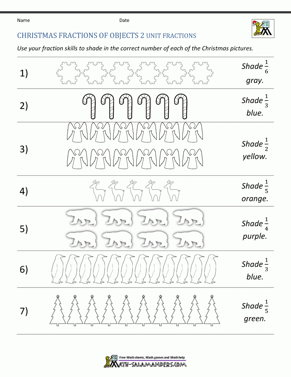 Math Christmas Activities 4Th Grade in Multiplying Fractions Christmas Worksheet