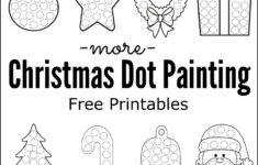 More Christmas Dot Painting {Free Printables} - The Resourceful Mama inside Free Printable Preschool Christmas Worksheets