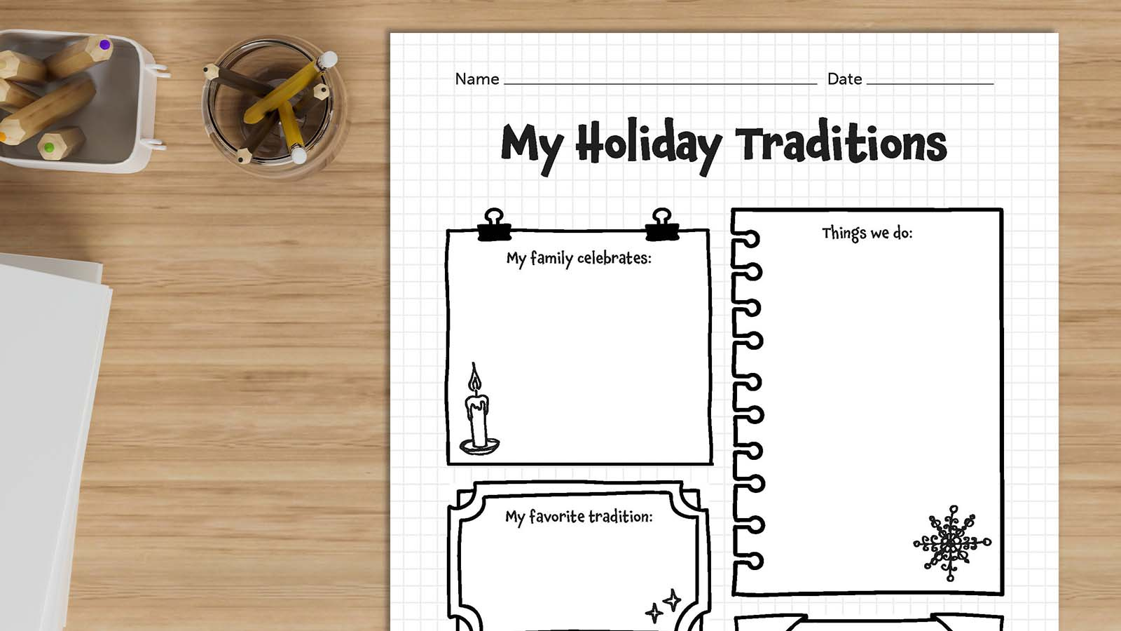 My Holiday Traditions Worksheet: Invite Kids To Write And Share in My Christmas Traditions Worksheet