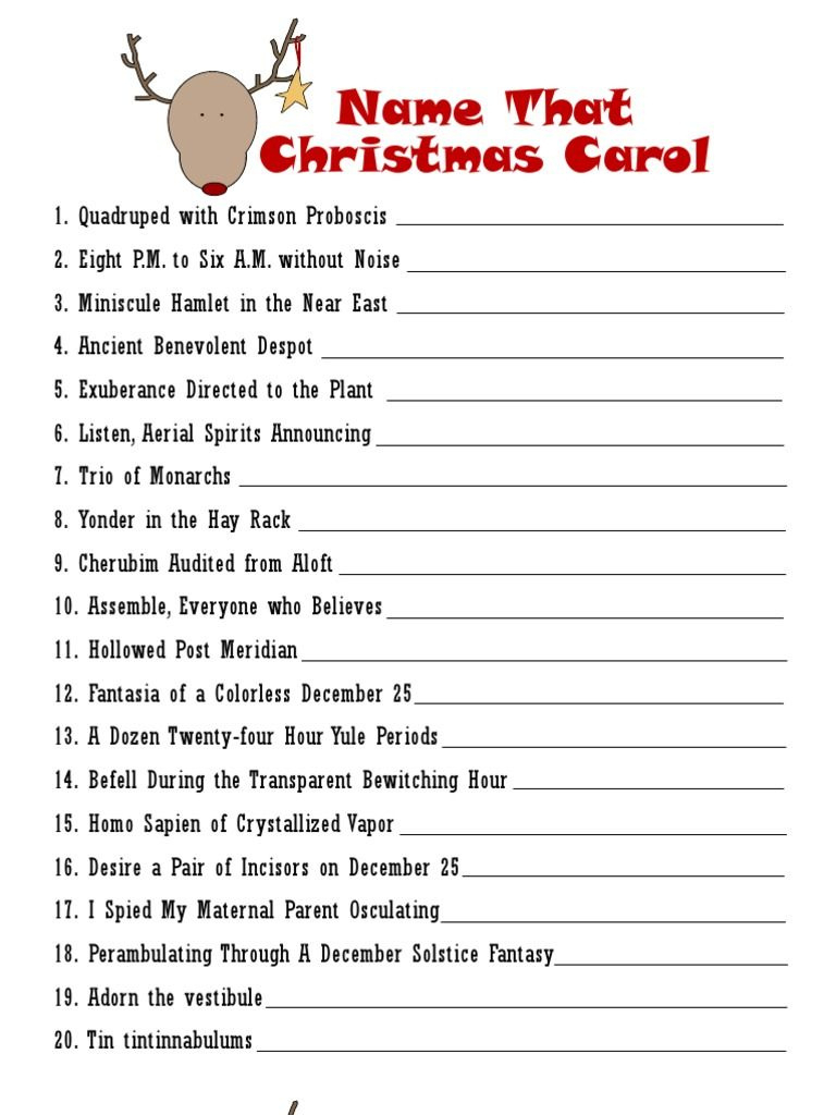 Name That Christmas Carol | Pdf | Christmas Songs | Christmas regarding Name The Christmas Carol Worksheet