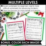 Name That Tune Christmas Music Worksheets In Treble And Bass Clef Within Name That Christmas Tune Worksheet