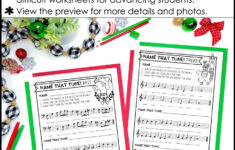 Name That Tune Christmas Music Worksheets In Treble And Bass Clef within Name That Christmas Tune Worksheet