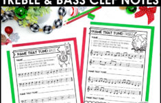 Name That Tune Christmas Music Worksheets In Treble And Bass for Name That Tune Christmas Songs Worksheet