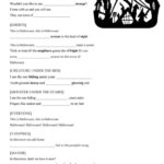 Nightmare Before Christmas Halloween Song Worksheet. Yt Link In Throughout Nightmare Before Christmas Worksheets