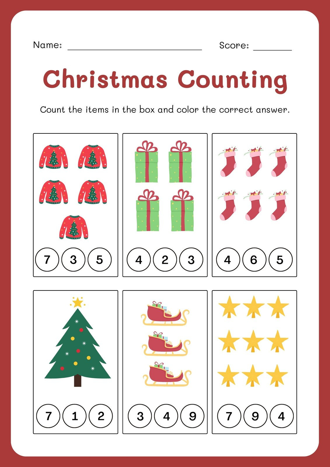 Page 2 - Free, Editable Christmas Worksheet Templates | Canva with regard to Counting Christmas Worksheets