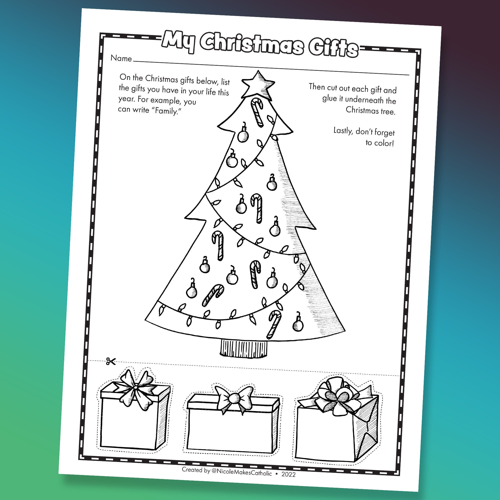 Printable Christmas Gift Worksheet Digital Download - Etsy inside Got the Christmas Spirit Worksheet